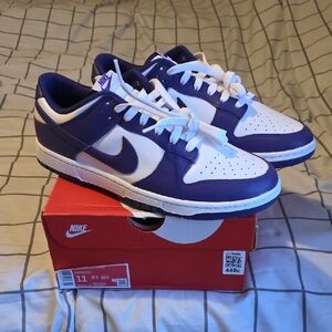 Nike Dunk Low Purple and White Shoes